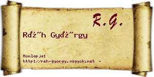 Réh György névjegykártya